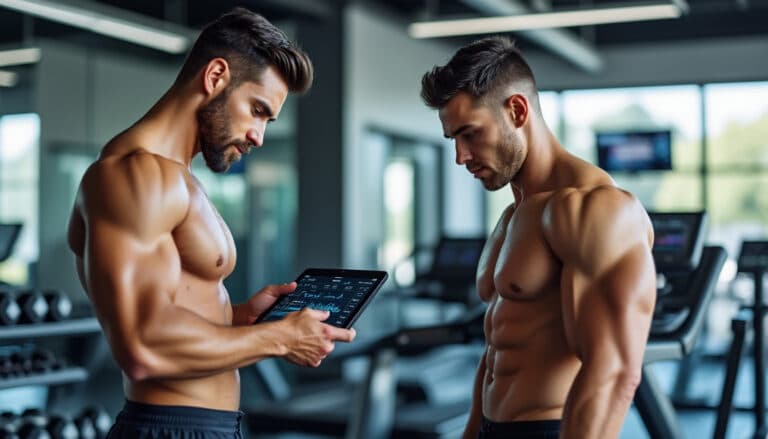 un coach sportif qui crée un plan de progression personnalisé pour vous aider à atteindre vos objectifs de forme et de performance.