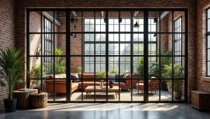 découvrez comment une verrière peut transformer votre salon industriel en ajoutant style et caractère grâce à son design élégant et sa lumière naturelle.